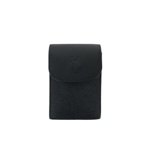 YVES SAINT LAURENT Vintage Black Leather Cigarette Case with Gold Hardware - ...